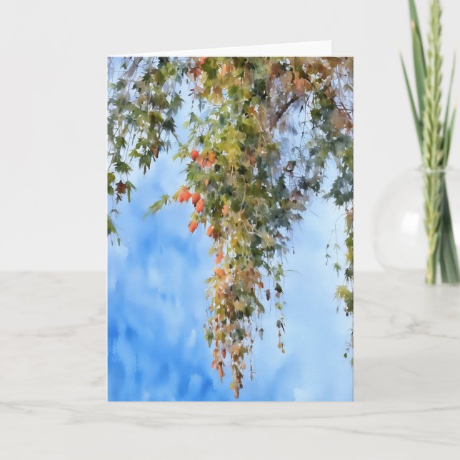 Weeping Tree Nature Art Note Card (Front)