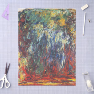 Weeping Willow at Giverny (by Claude Monet) Tissue Paper