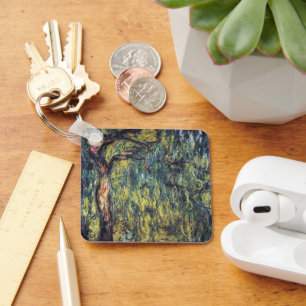 Weeping Willow by Claude Monet, Vintage Fine Art Key Ring