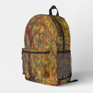 Weeping Willow by Claude Monet, Vintage Fine Art Printed Backpack