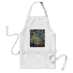 Weeping Willow by Claude Monet, Vintage Fine Art Standard Apron