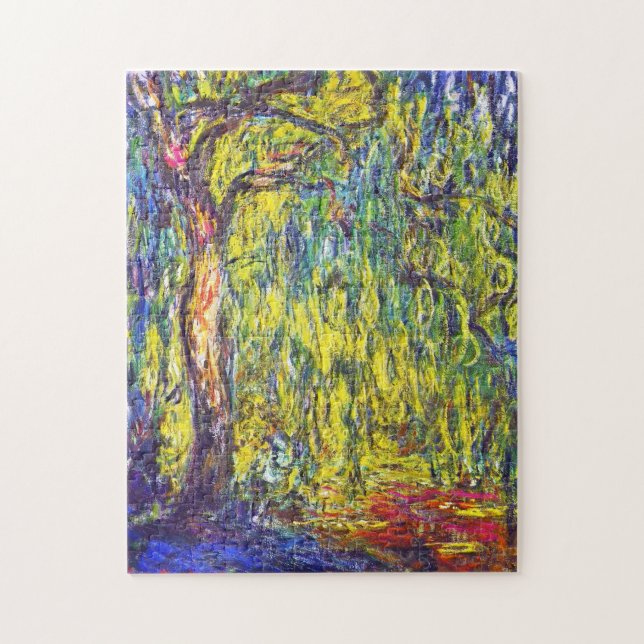 Weeping Willow Claude Monet vibrant painting art Jigsaw Puzzle (Vertical)