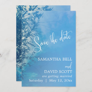 Weeping Willow Ethereal Dreamy Sky Save the Date Invitation