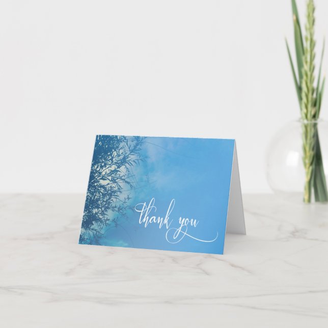 Weeping Willow Ethereal Dreamy Sky Thank You Card (Front)
