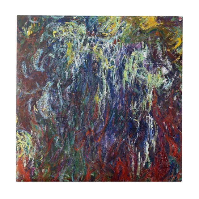 Weeping Willow, Giverny Claude Monet  painting Ceramic Tile (Front)