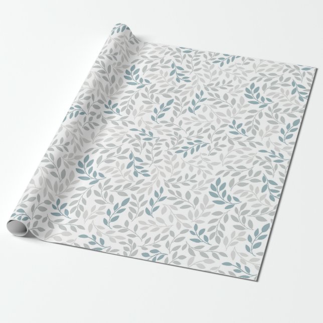 Weeping Willow Leaves Wrapping Paper (Unrolled)
