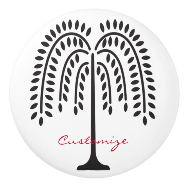 Weeping Willow Silhouette Thunder_Cove Ceramic Knob (Front)