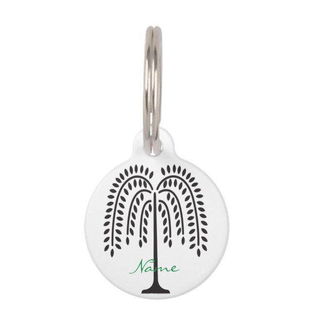 Weeping Willow Silhouette Thunder_Cove Pet Tag (Front)