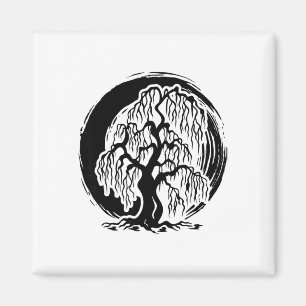 Weeping Willow Tree Meditation Yoga Buddha Buddhis Magnet