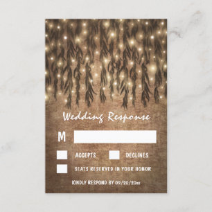 Weeping Willow Tree Vintage Wedding RSVP Cards
