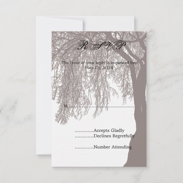 Weeping Willow Tree Wedding RSVP (Front)