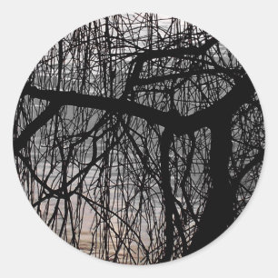 WEEPING WILLOW TREES CLASSIC ROUND STICKER