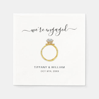 We'er Engaged Elegant ring engagement party Napkin