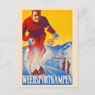 Weersportkampen Netherlands Vintage Poster 1944 Postcard