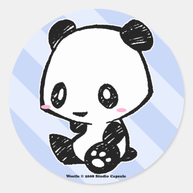 Weetle Panda Classic Round Sticker (Front)