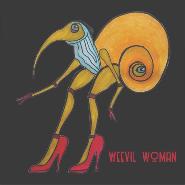 Weevil Woman Large Vinyl Sticker (Front)