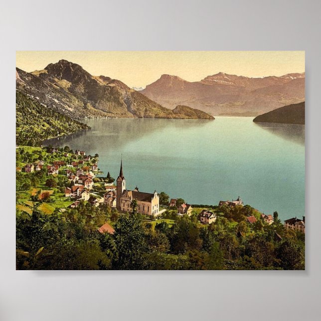 Weggis, Rigi, Switzerland classic Photochrom Poster (Front)