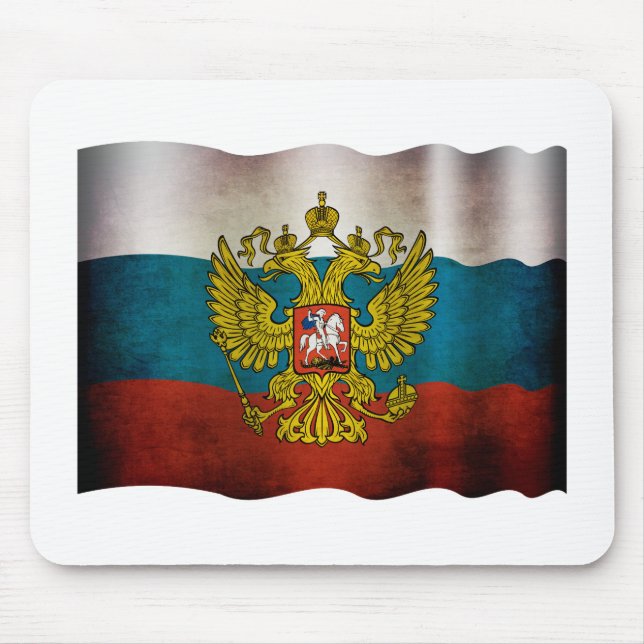 Wehende Flagge von Russland Mouse Pad (Front)