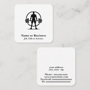 Weigh lifter square business card