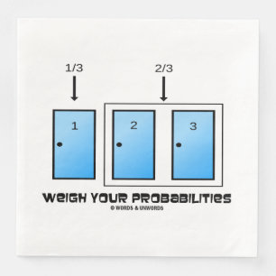 Weigh Your Probabilities Three Closed Doors Napkin