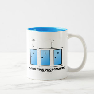 Weigh Your Probabilities Three Doors Two-Tone Coffee Mug
