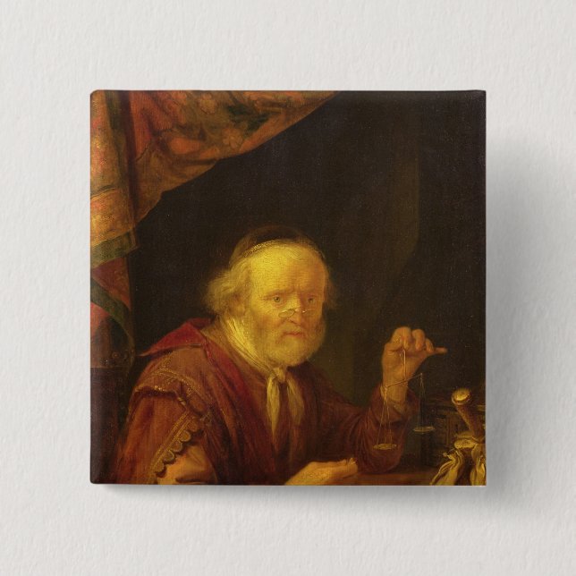 Weighing Gold 15 Cm Square Badge (Front)