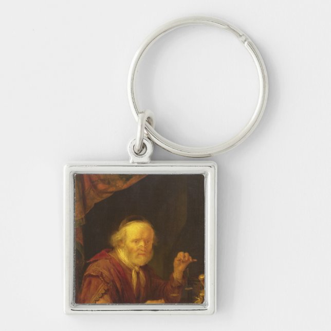 Weighing Gold Key Ring (Front)