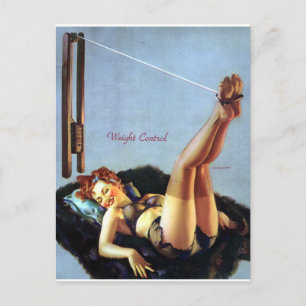 Weight Control Pin Up Postcard