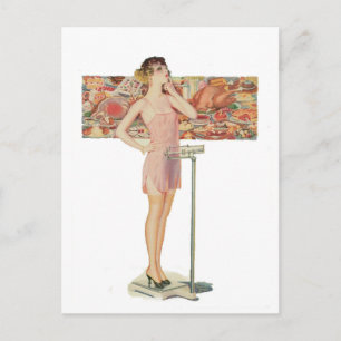 Weight In Vintage Illustration Postcard