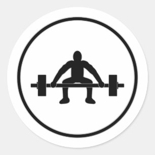 Weight Lift Sign Classic Round Sticker