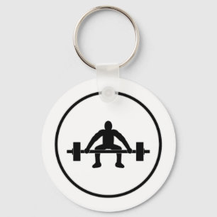 Weight Lift Sign Key Ring