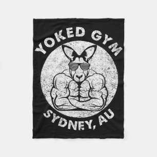 Weight Lift Yoked Gym Sydney Flex Muscle Kangaroo  Fleece Blanket