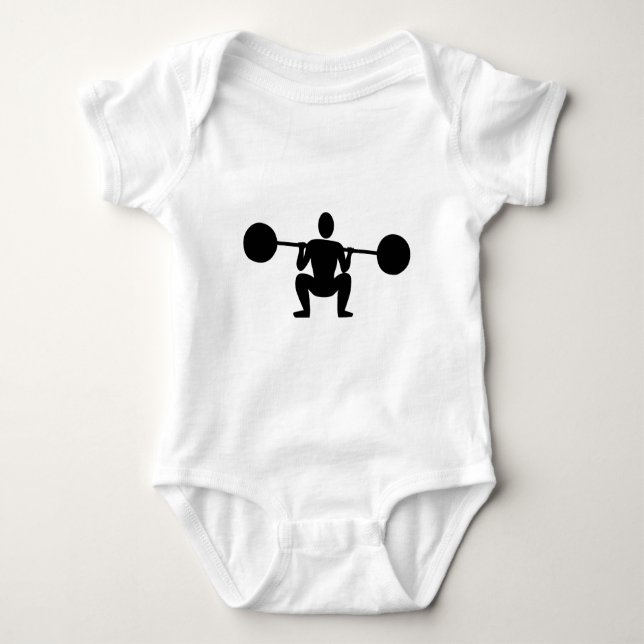 Weight Lifter 01 - Black Baby Bodysuit (Front)