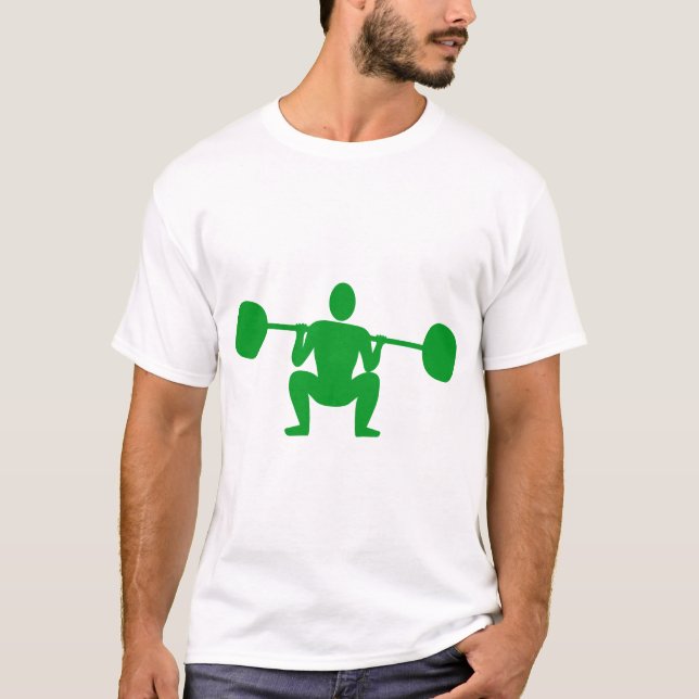 Weight Lifter 01 - Grass Green T-Shirt (Front)