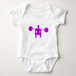 Weight Lifter 01 - Purple Baby Bodysuit