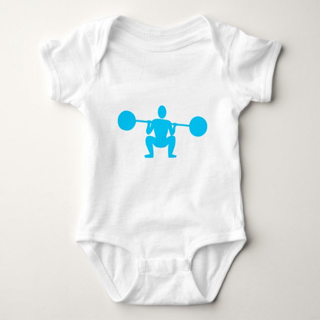 Weight Lifter 01 - Sky Blue Baby Bodysuit (Front)