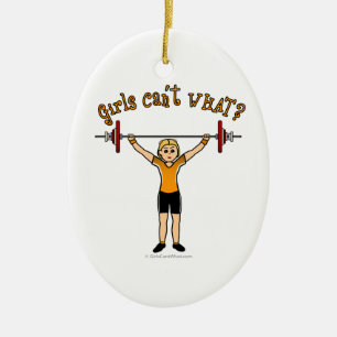 Weight Lifter (Blonde) Ceramic Tree Decoration