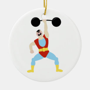Weight Lifter Ceramic Ornament