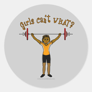 Weight Lifter (Dark) Classic Round Sticker