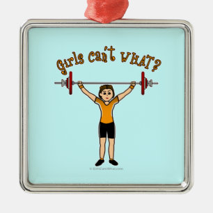 Weight Lifter (Light) Metal Tree Decoration
