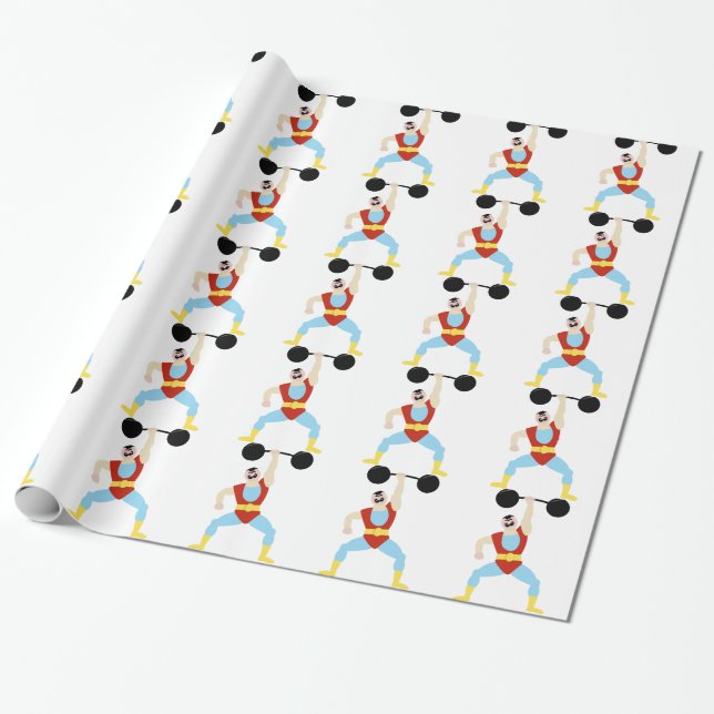 Weight Lifter Wrapping Paper (Unrolled)