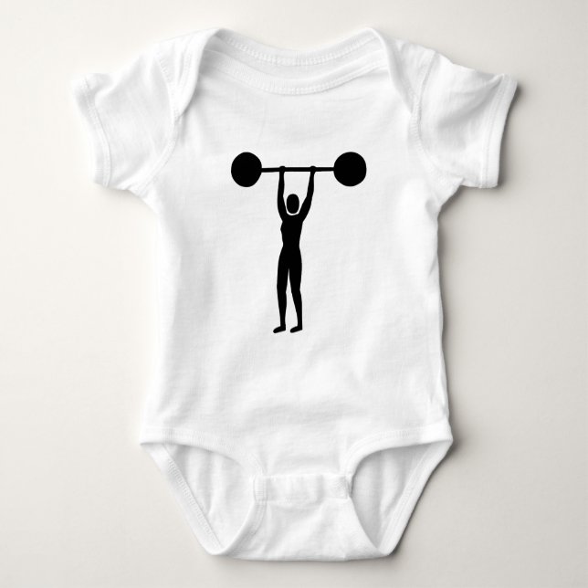 Weight Lifting 02 - Black Baby Bodysuit (Front)