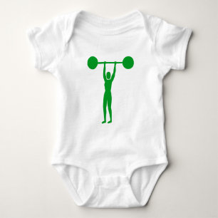 Weight Lifting 02 - Grass Green Baby Bodysuit