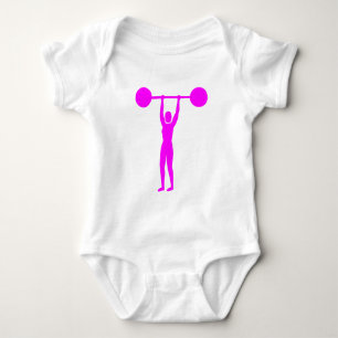 Weight Lifting 02 - Magenta Baby Bodysuit