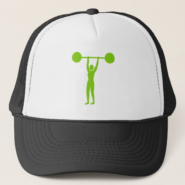 Weight Lifting 02 - Martian Green Trucker Hat (Front)