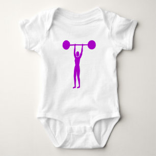 Weight Lifting 02 - Purple Baby Bodysuit