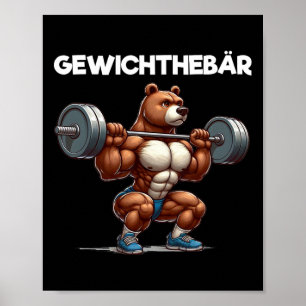 Weight Lifting Bear  Poster