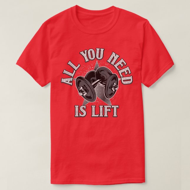 Weight Lifting Lift Weights  T-Shirt (Design Front)