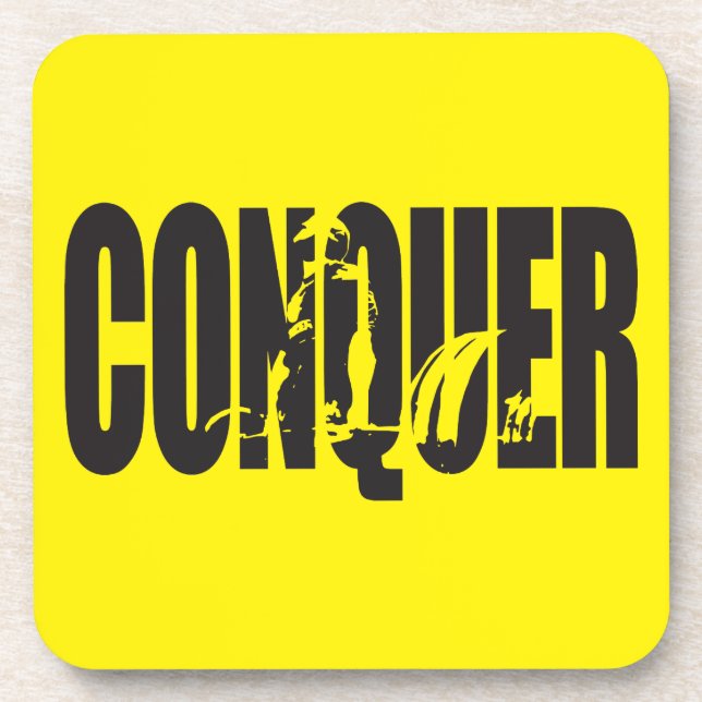 Weight Lifting Motivation - CONQUER Coaster (Front)
