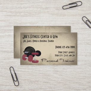 Weight Lifting Personal Trainer Business Card